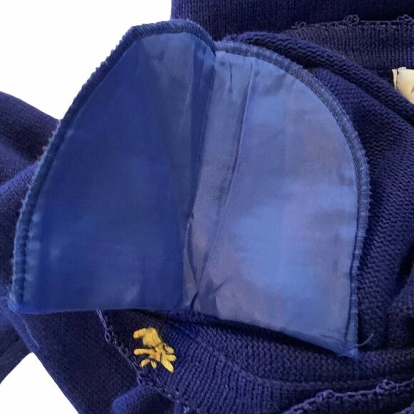 VINTAGE Bright Blue Ugly Christmas Sweater by Arriviste Beads & Sequins Small - Picture 7 of 12